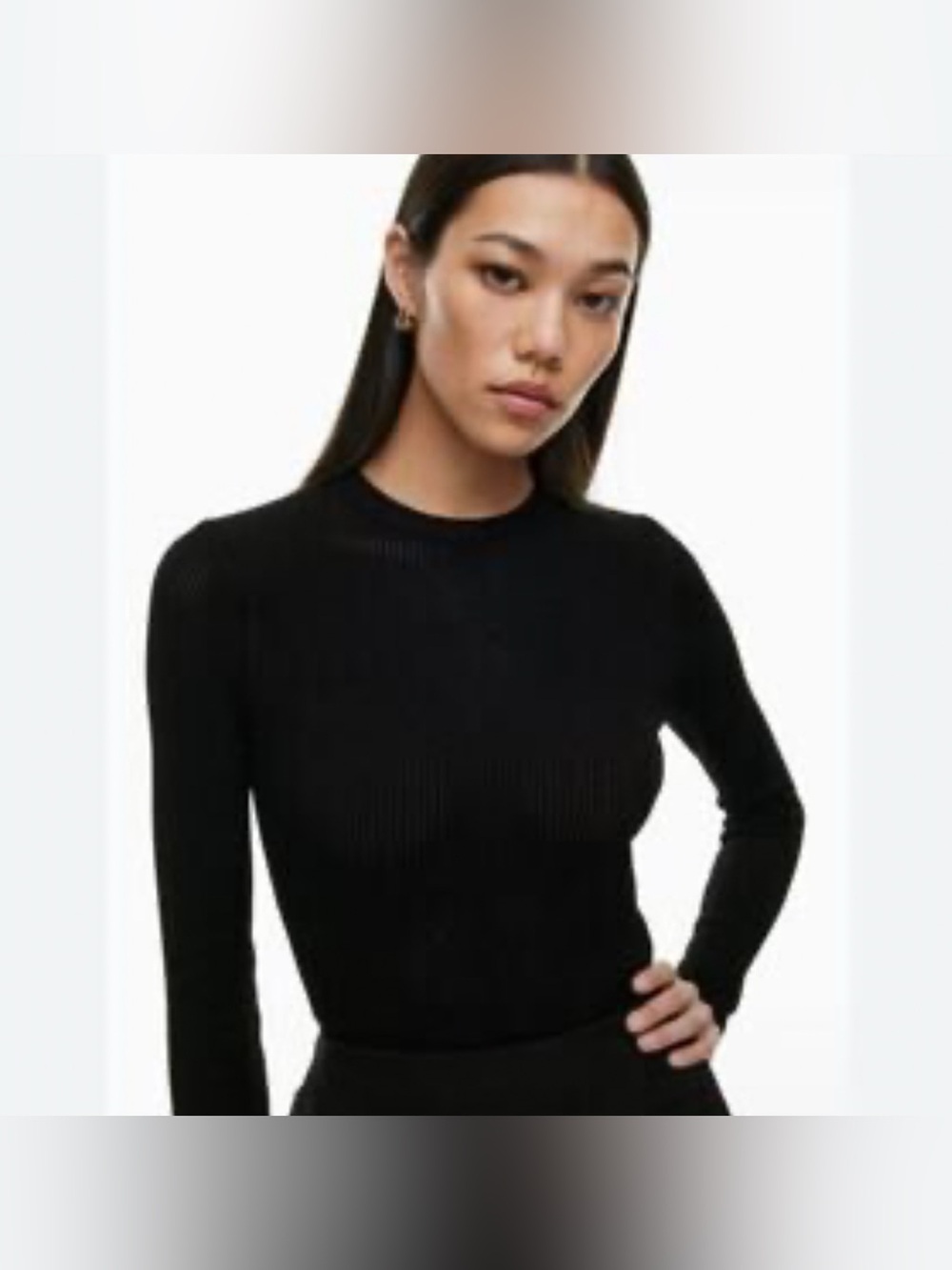 Babaton Black Crewneck Sweater Top